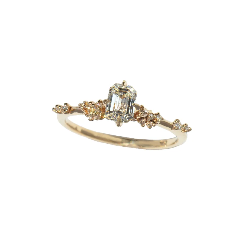 Emerald Cut Diamond Daphne Ring