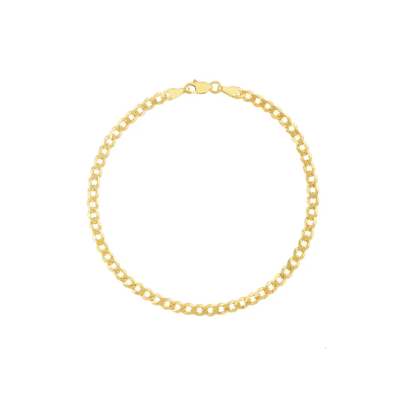 14K Yellow Gold 3.7mm Curb Link Chain Bracelet