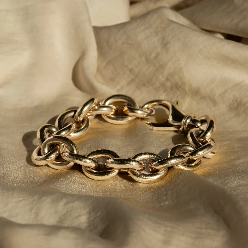 18K Yellow Gold Oval Link Bracelet