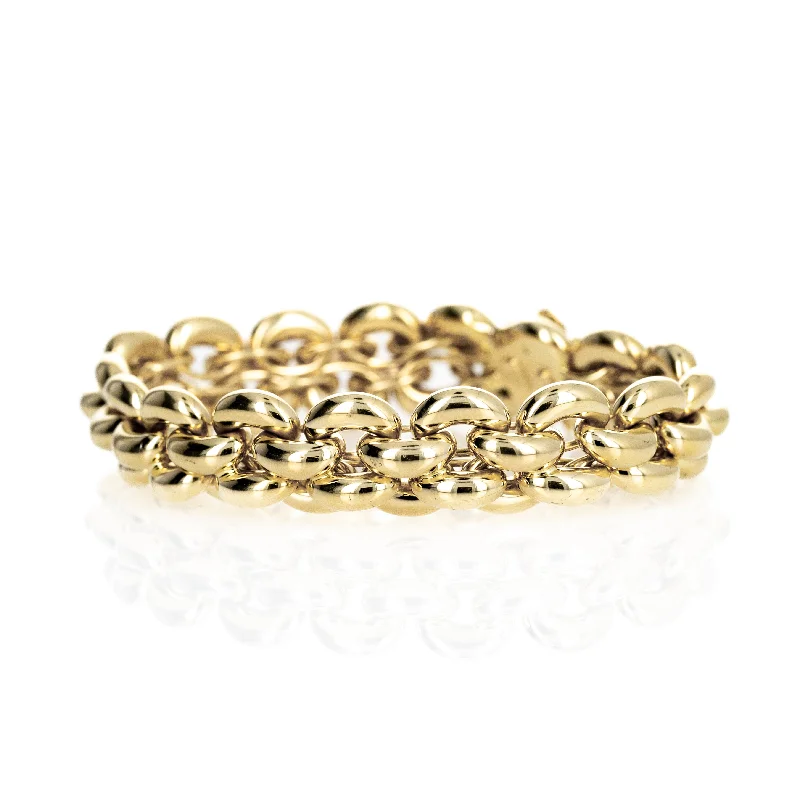 18K Yellow Gold Woven Link Bracelet