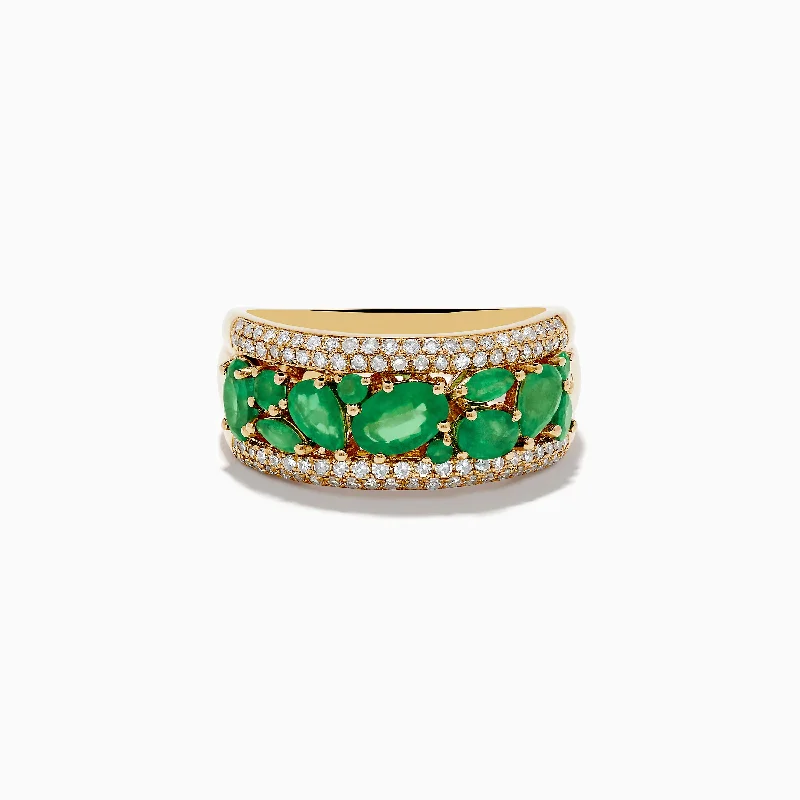 Brasilica 14K Yellow Gold Emerald and Diamond Ring