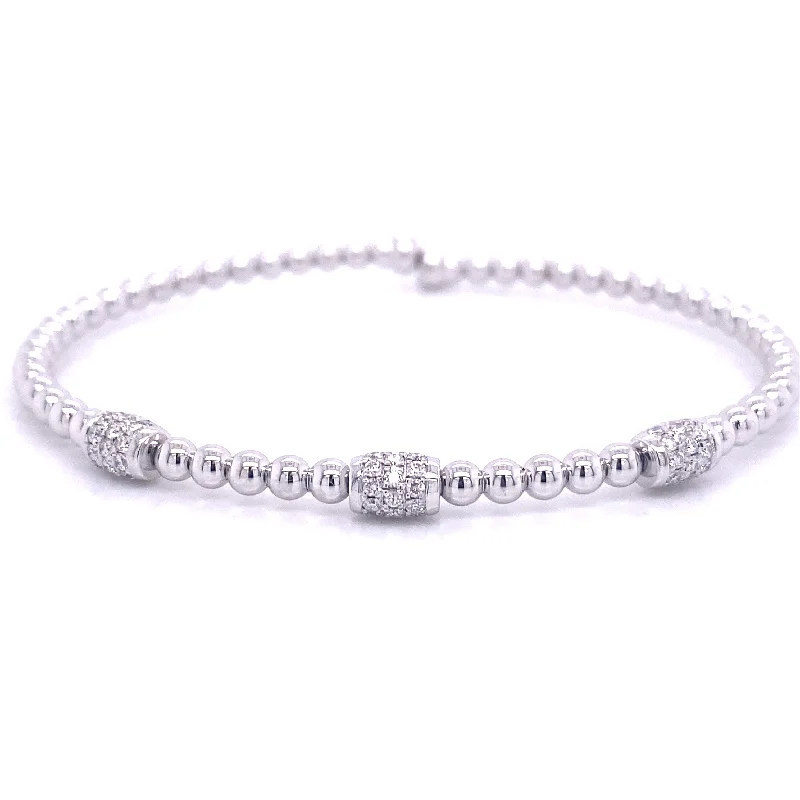 Bremer Jewelry Bangle Diamond Bracelet in 18K White Gold (0.40ctw)