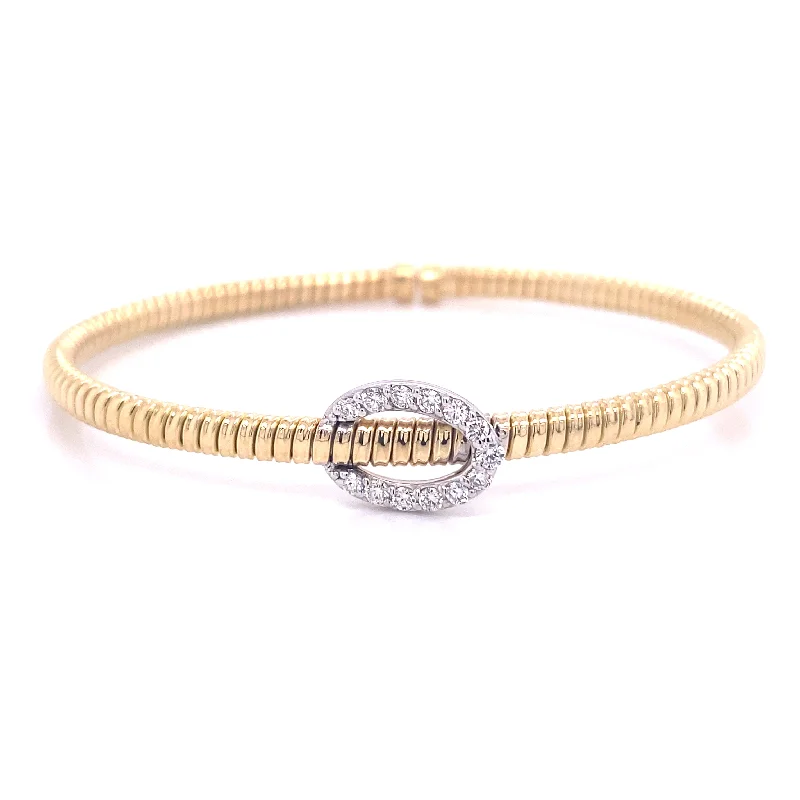 Bremer Jewelry Bangle Diamond Bracelet in 18K White/Yellow Gold (0.30ctw)