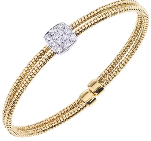 Bangle Diamond Bracelet in 18K White/Yellow Gold (0.30ctw)