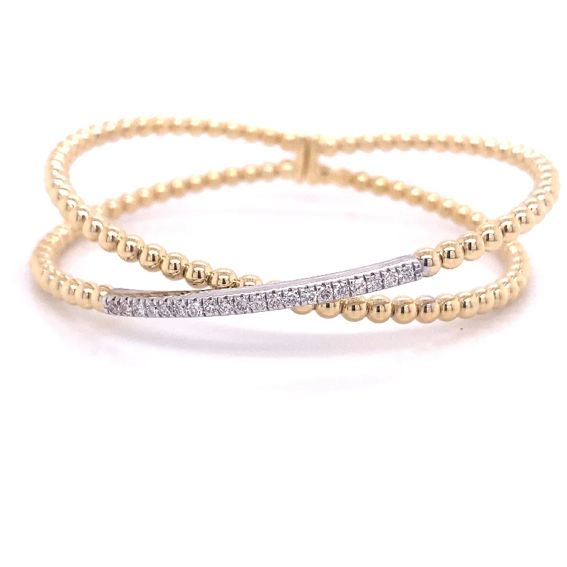 Bangle Diamond Bracelet in 18K White/Yellow Gold (0.35ctw)