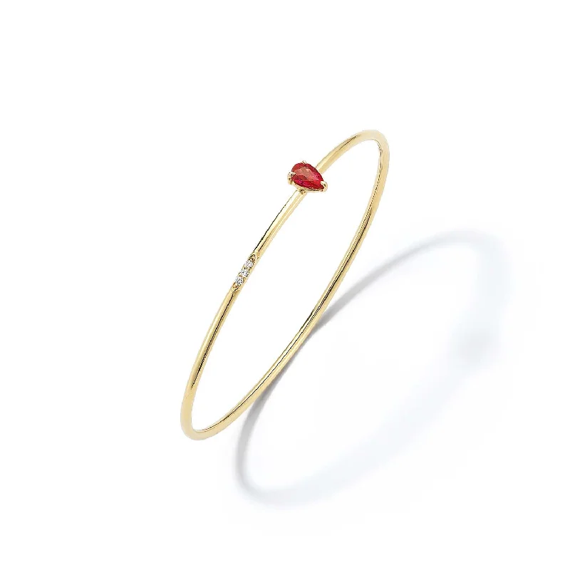 Bremer Jewelry Bangle Ruby Gemstone Bracelet in 18K Yellow Gold (0.60ctw)