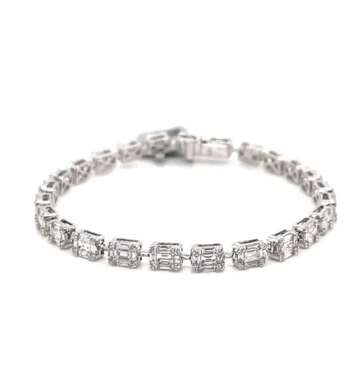 Bremer Jewelry Tennis Diamond Bracelet in 18K White Gold (4.02ctw)