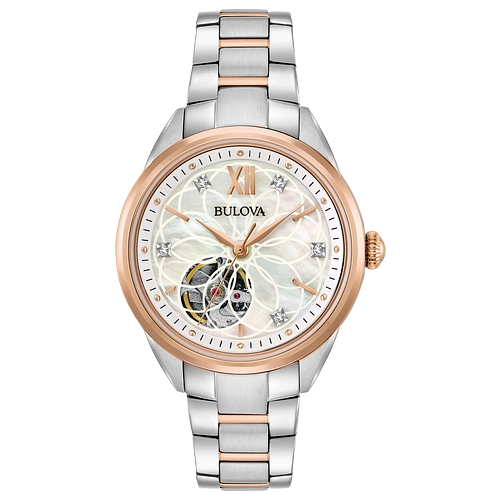 Bulova Sutton Stainless Steel and Rose-Tone MOP Dial 34mm Automatic