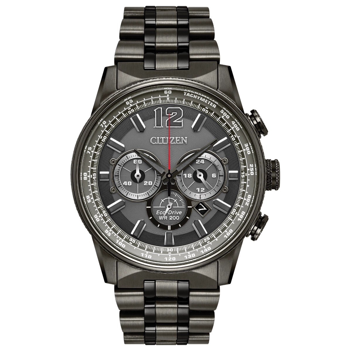 Citizen Nighthawk Watch 43mm Eco-Drive Grey Dial Chronograph 43mm Eco-Drive