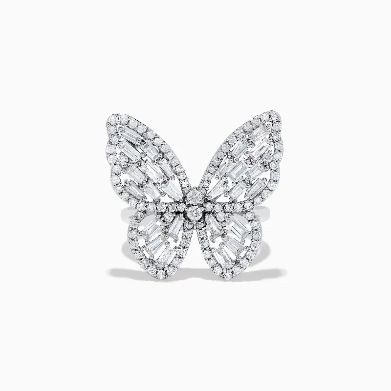 Classique 14K White Gold Diamond Butterfly Ring