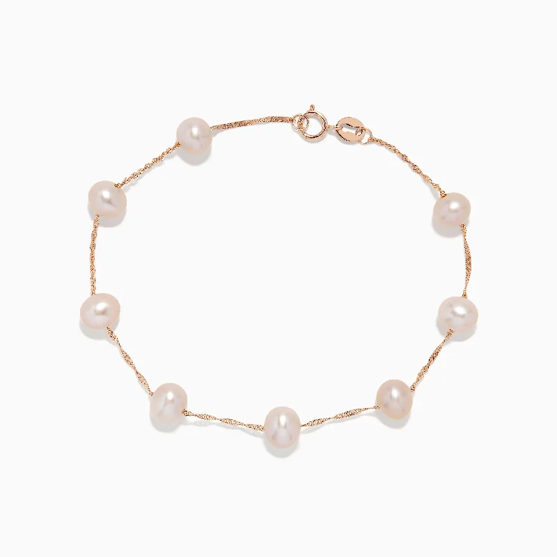 14K Rose Gold Blush Freshwater Pearl Bracelet