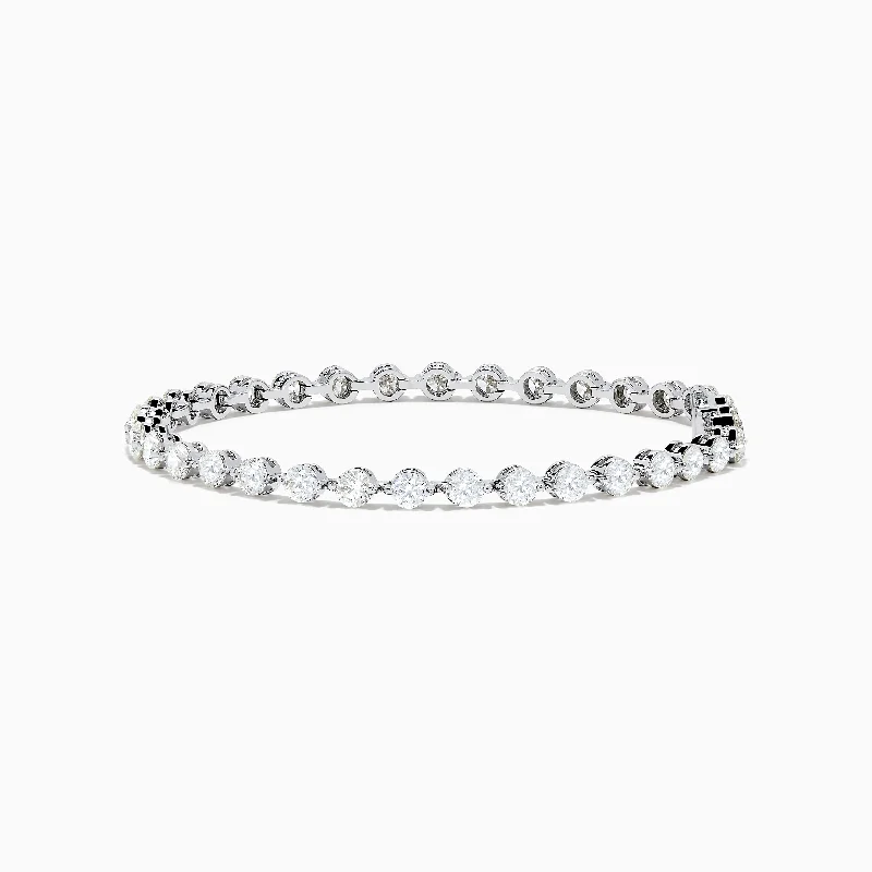 14K White Gold Diamond Tennis Bracelet 6.86 TCW