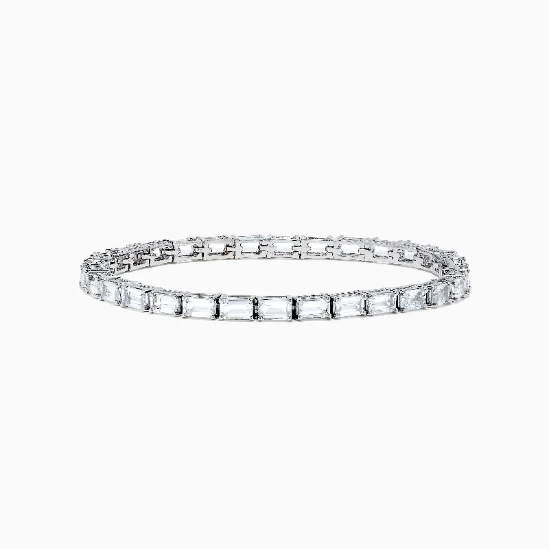 14K White Gold White Sapphire Bracelet