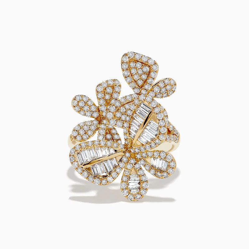 14K Yellow Gold Butterfly Diamond Ring