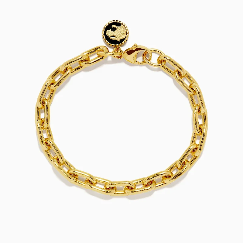 925 Sterling Silver Gold Plated Chain Link Bracelet