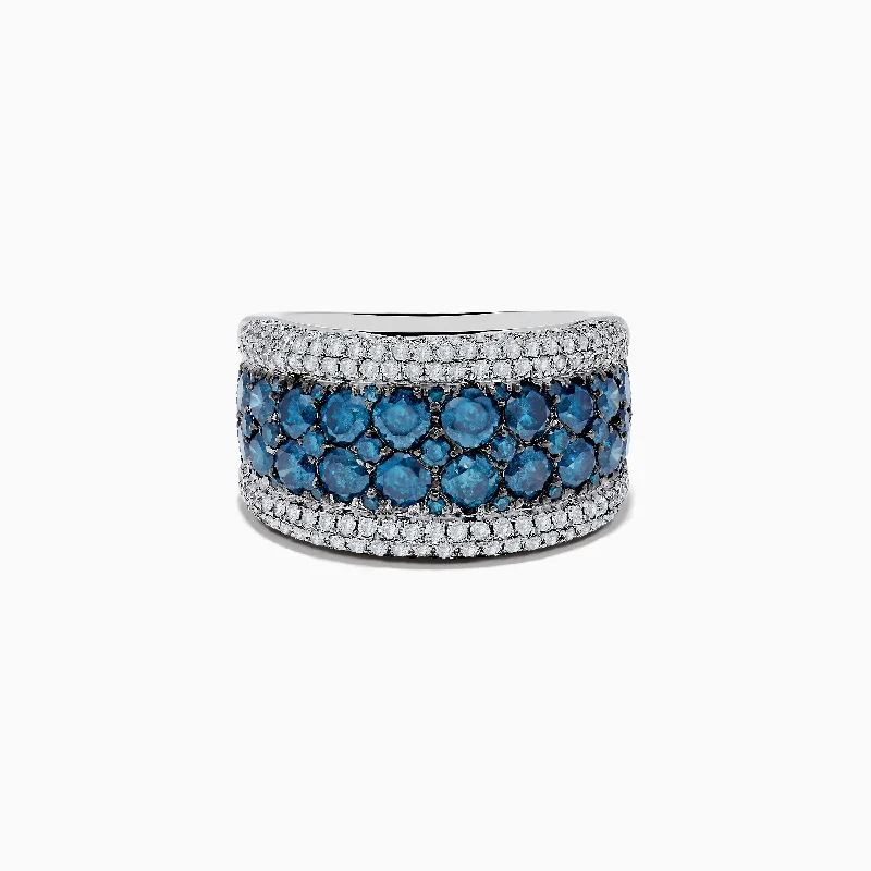 Bella Bleu 14K White Gold Blue and White Diamond Ring