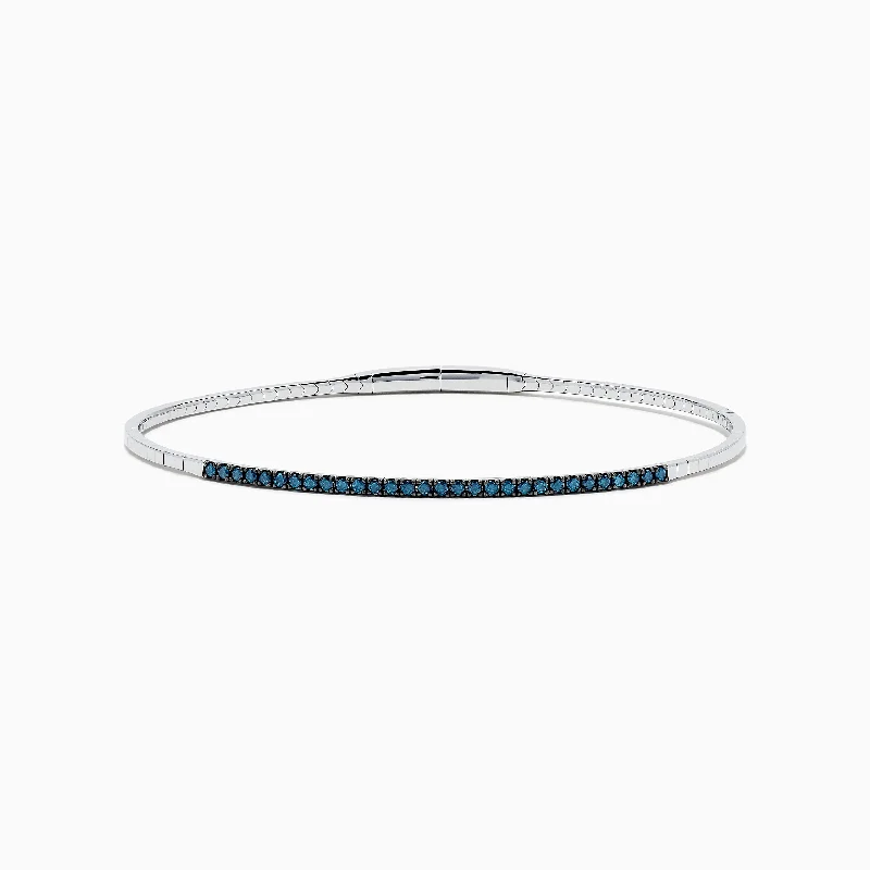 Bella Bleu 14K White Gold Blue Diamond Bangle