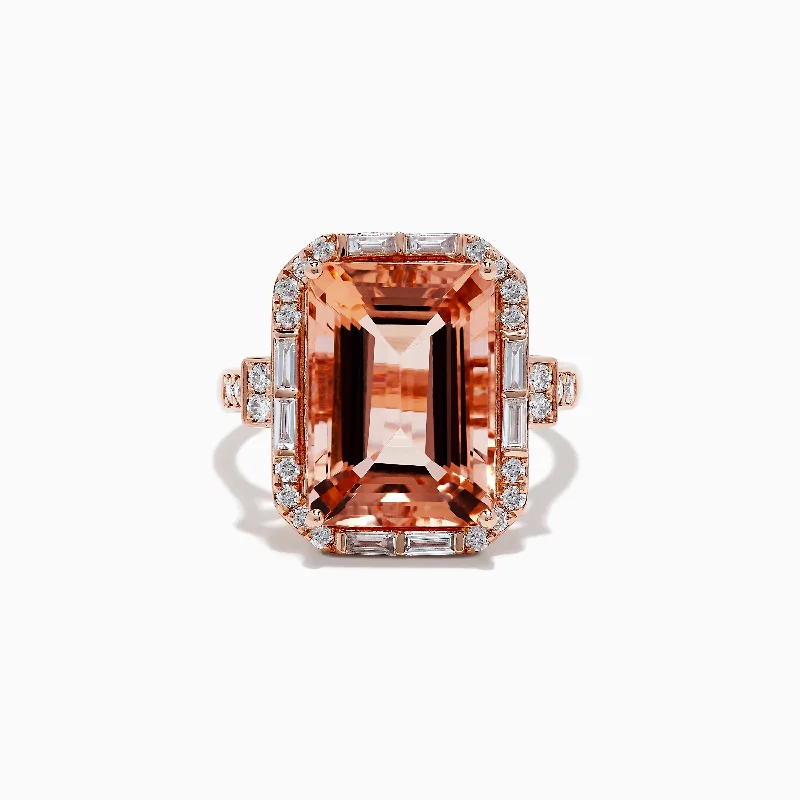 Blush 14K Rose Gold Morganite and Diamond Ring