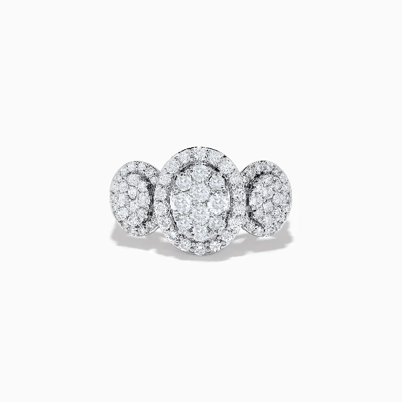 Bouquet 14k White Gold Diamond Cluster Ring 1.40 TCW