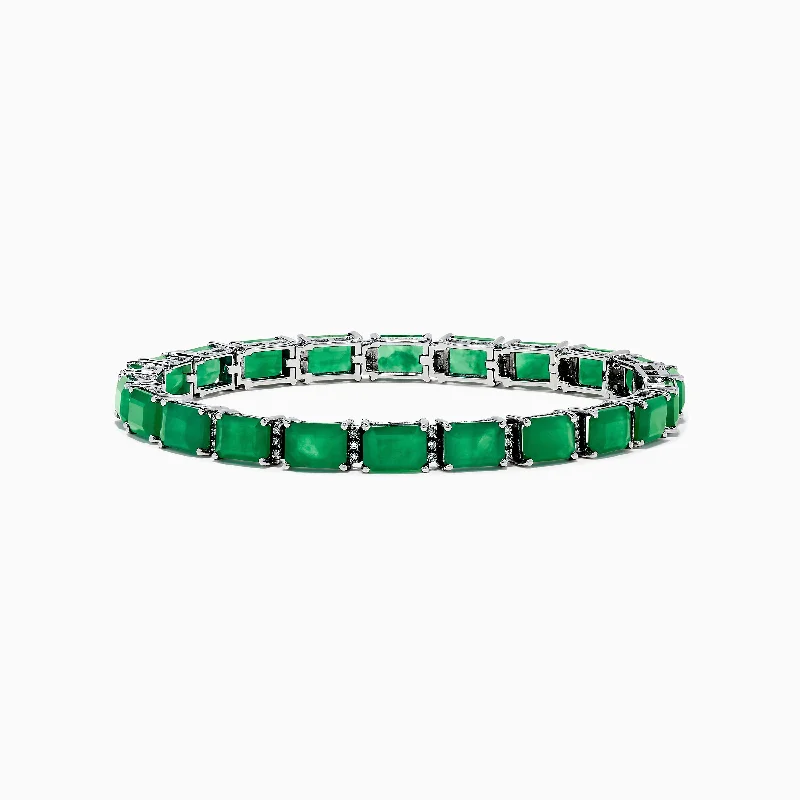 Brasilica 14K White Gold Emerald and Diamond Bracelet