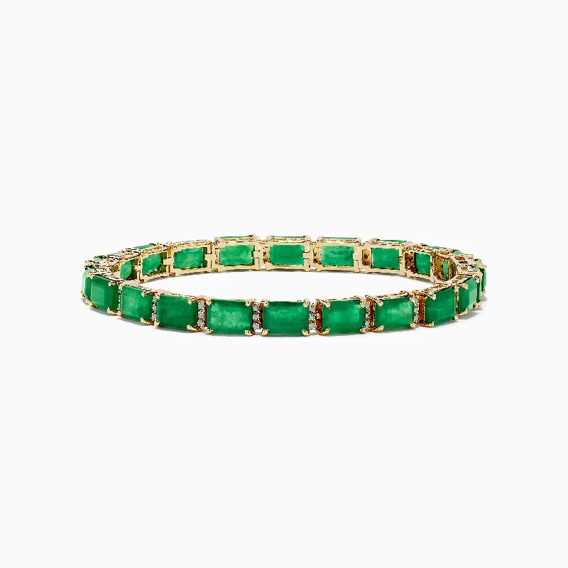 Brasilica 14K Yellow Gold Emerald and Diamond Bracelet