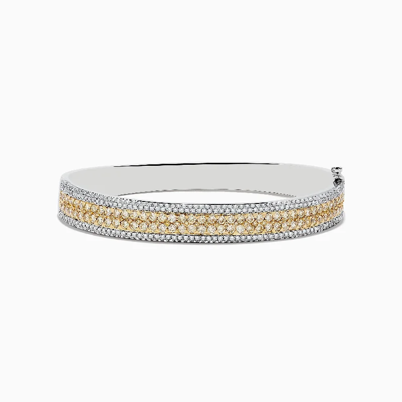 Canare 14K Two-Tone Gold Yellow and White Diamond Bangle