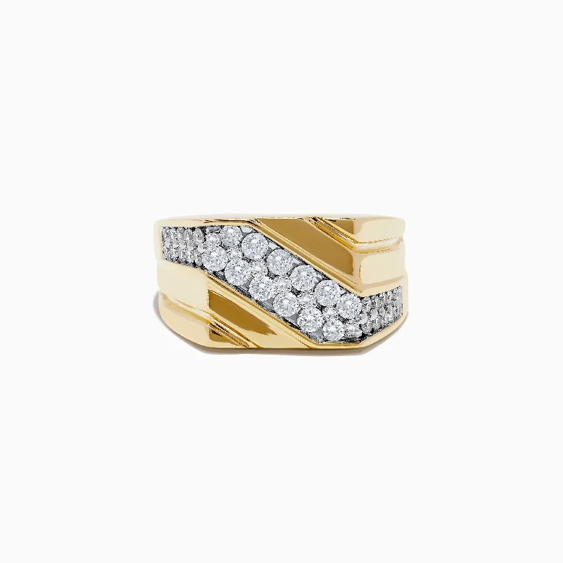 Men's 14K Yellow Gold and Diamond Ring