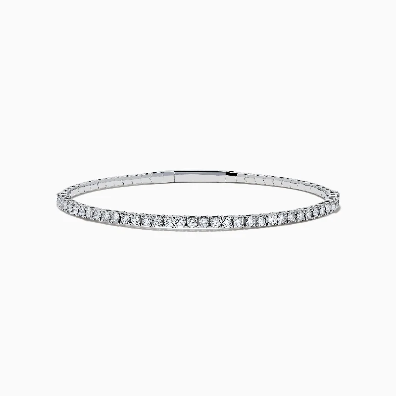 Pave Classica 14K White Gold Diamond Bangle 1.45 TCW