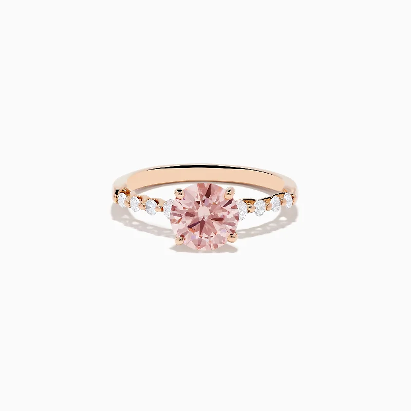 Reverie 14K Rose Gold Lab Grown Pink and White Diamond Ring