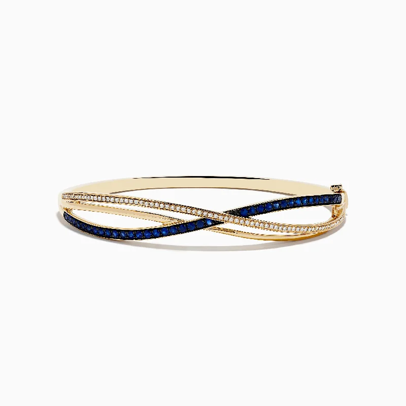 Royal Bleu 14K Yellow Gold Blue Sapphire and Diamond Bangle