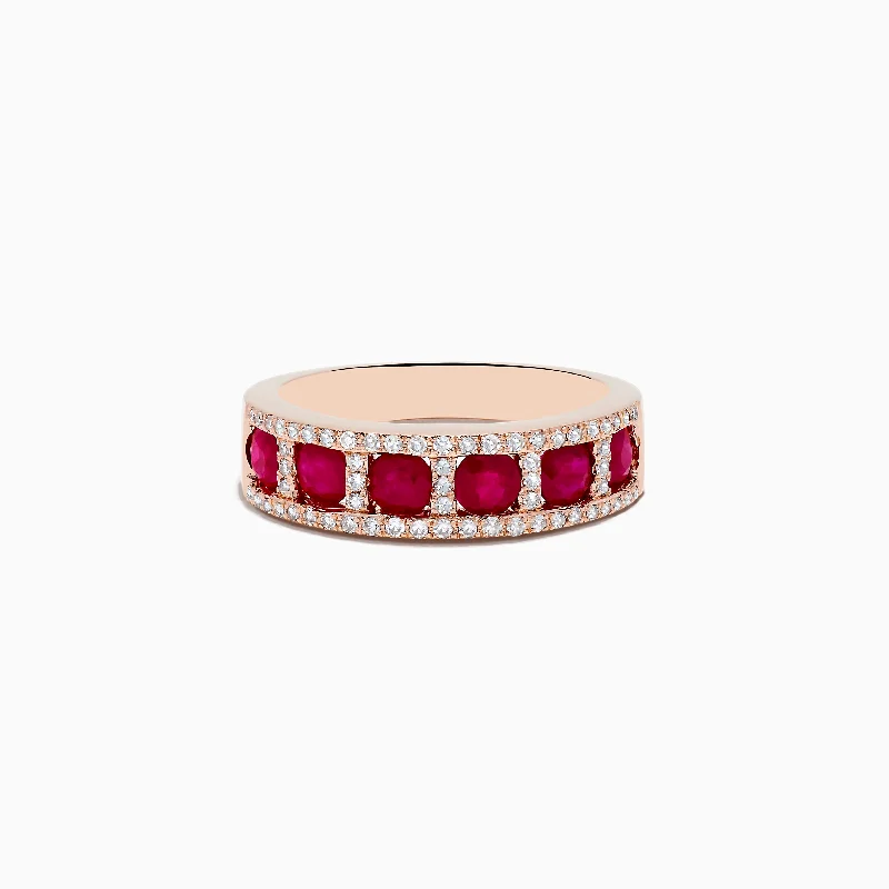 Ruby Royale 14K Rose Gold Ruby and Diamond Band