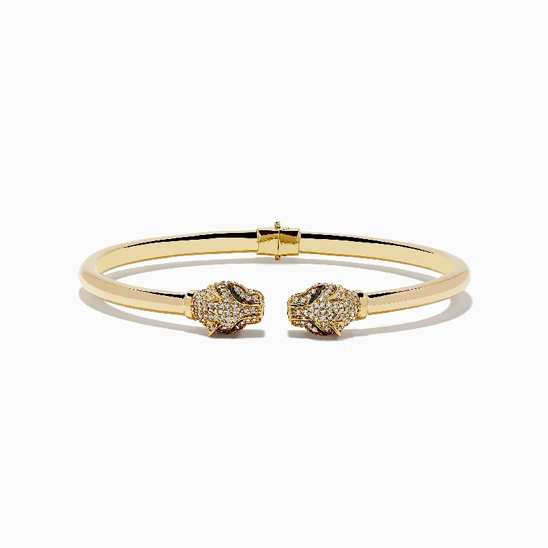 Signature 14K Yellow Gold Diamond and Emerald Bangle