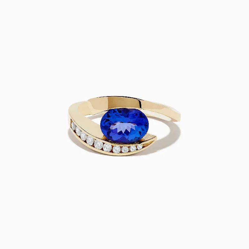 Nahla Siri 14K Yellow Gold Tanzanite and Diamond Ring