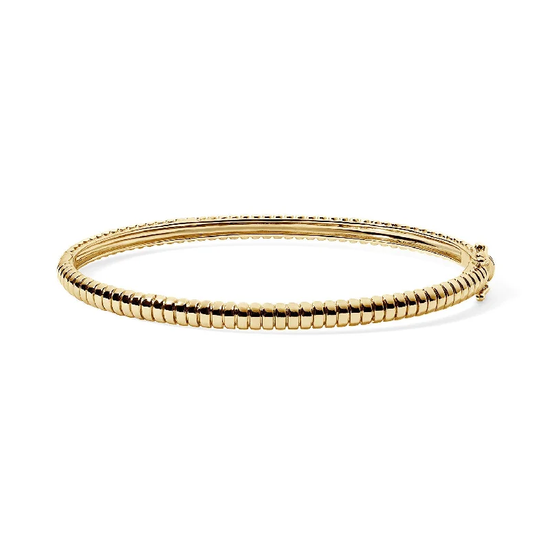 Gold Ridged Bangle