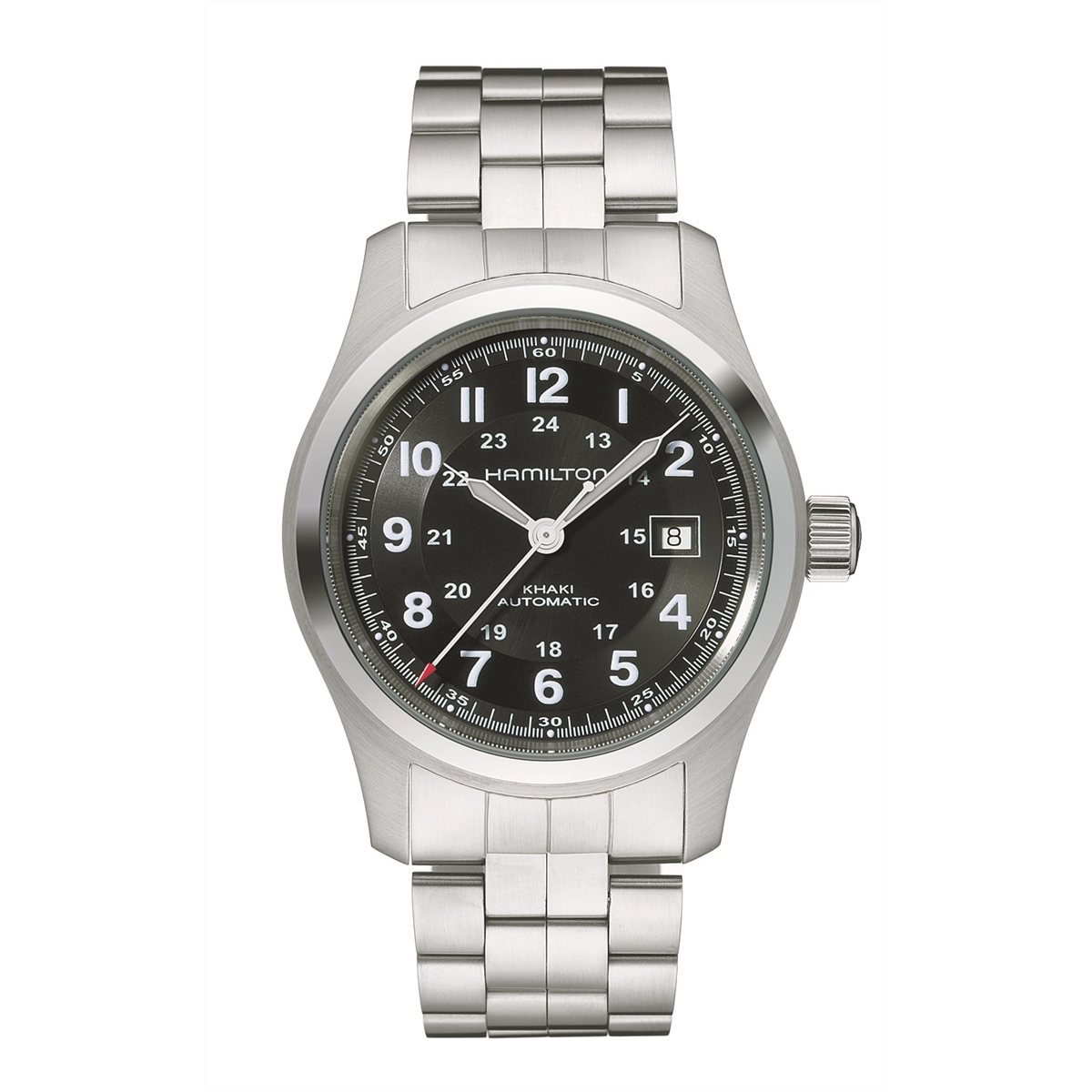 Hamilton Khaki Field Auto Watch Black Dial Stainless Steel 42mm