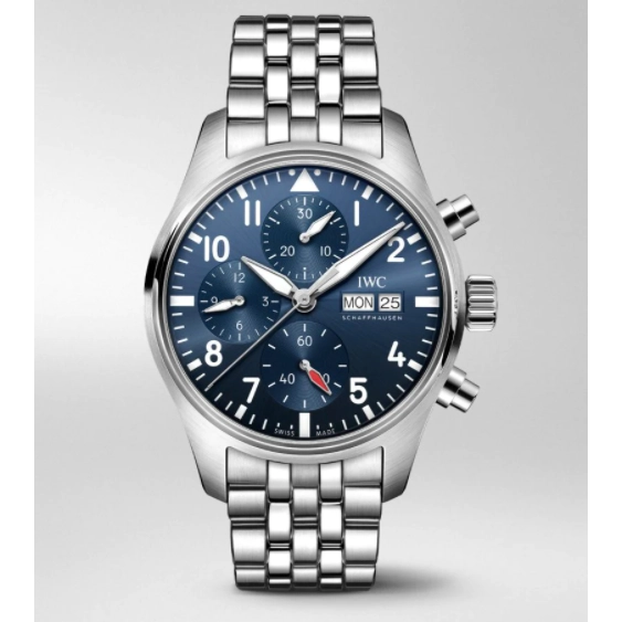 IWC Pilot's Watch Chronograph 41 Blue Dial Stainless Steel Day-Date Automatic