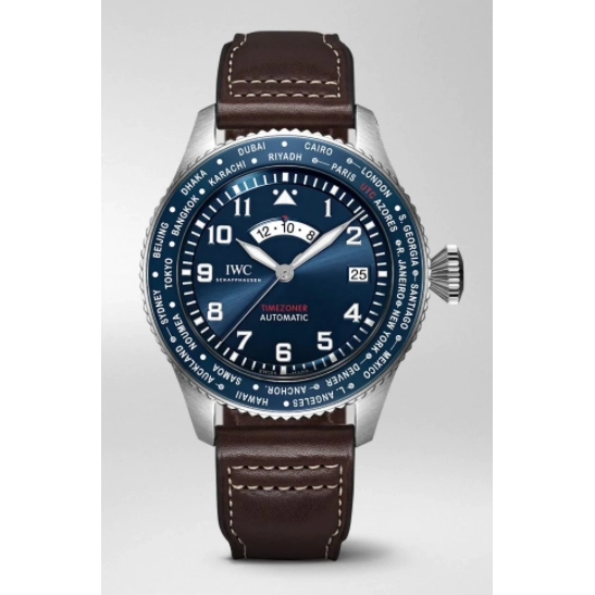 IWC Pilot's Watch Timezoner Edition Le Petit Prince Blue Dial Leather Strap 46mm Automatic