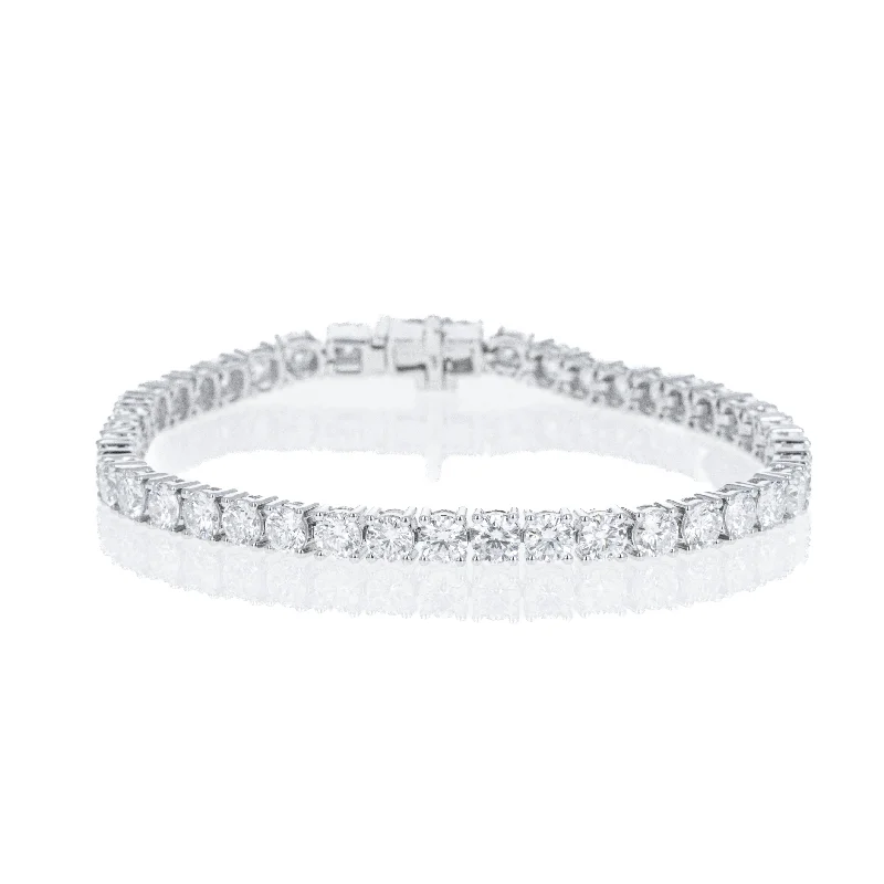 Lab Grown 14K White Gold 5.38 Carat Round Diamond Tennis Bracelet