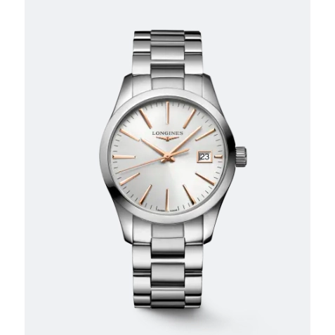 Longines Classic Conquest Silver Dial 34mm Quartz