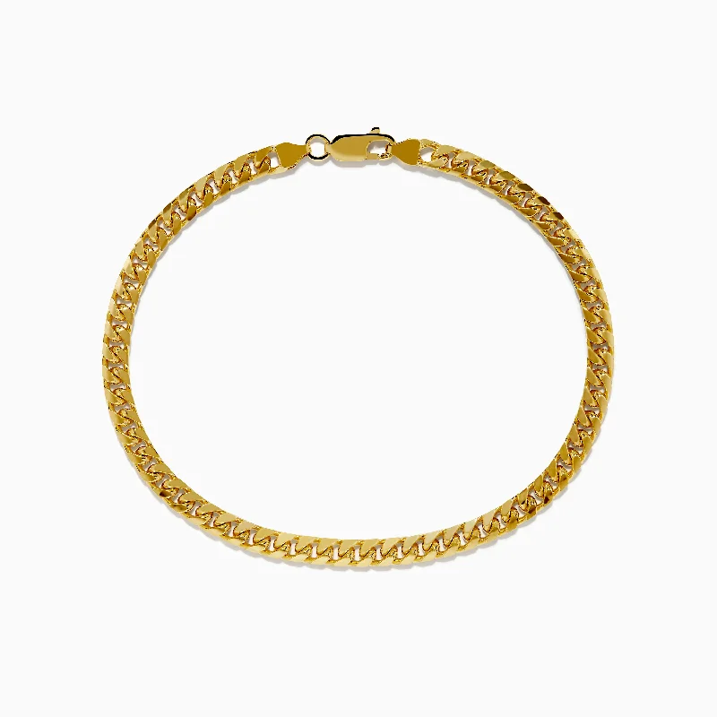 Men's 14K Yellow Gold 4.5mm Solid Cuban Domed 9" Bracelet