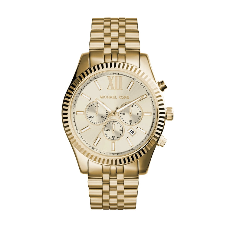 Michael Kors Lexington Gold-Tone Watch Chronograph 44mm Quartz