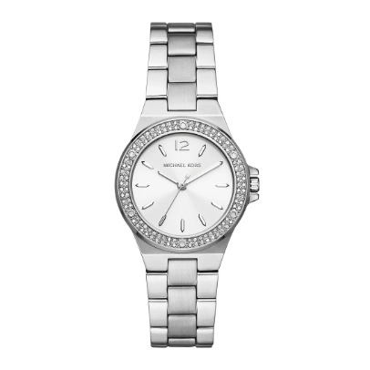 Michael Kors Mini Lennox Pave Silver-Tone Watch