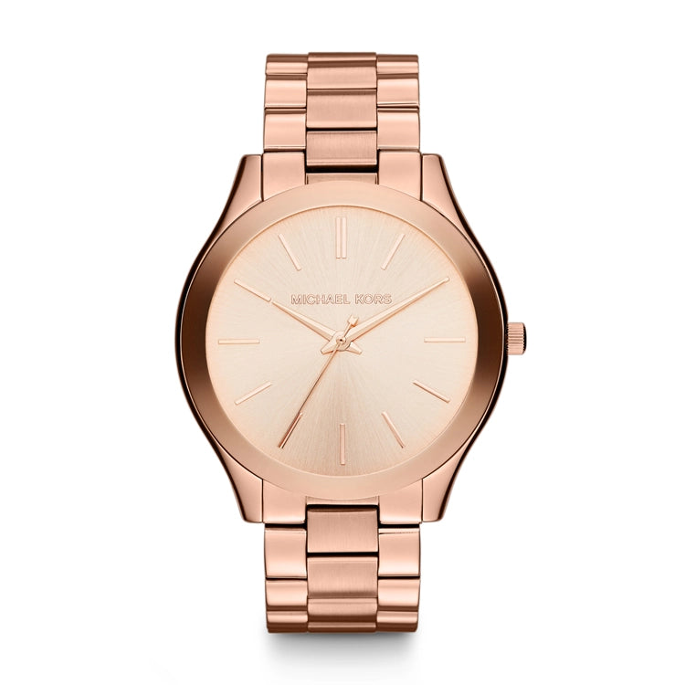 Michael Kors Slim Runway Watch Rose-Tone Stainless Steel 42mm Quartz