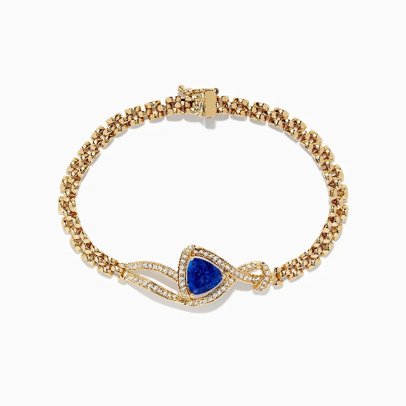 Nahla Siri 14K Yellow Gold Diamond Tanzanite Bracelet