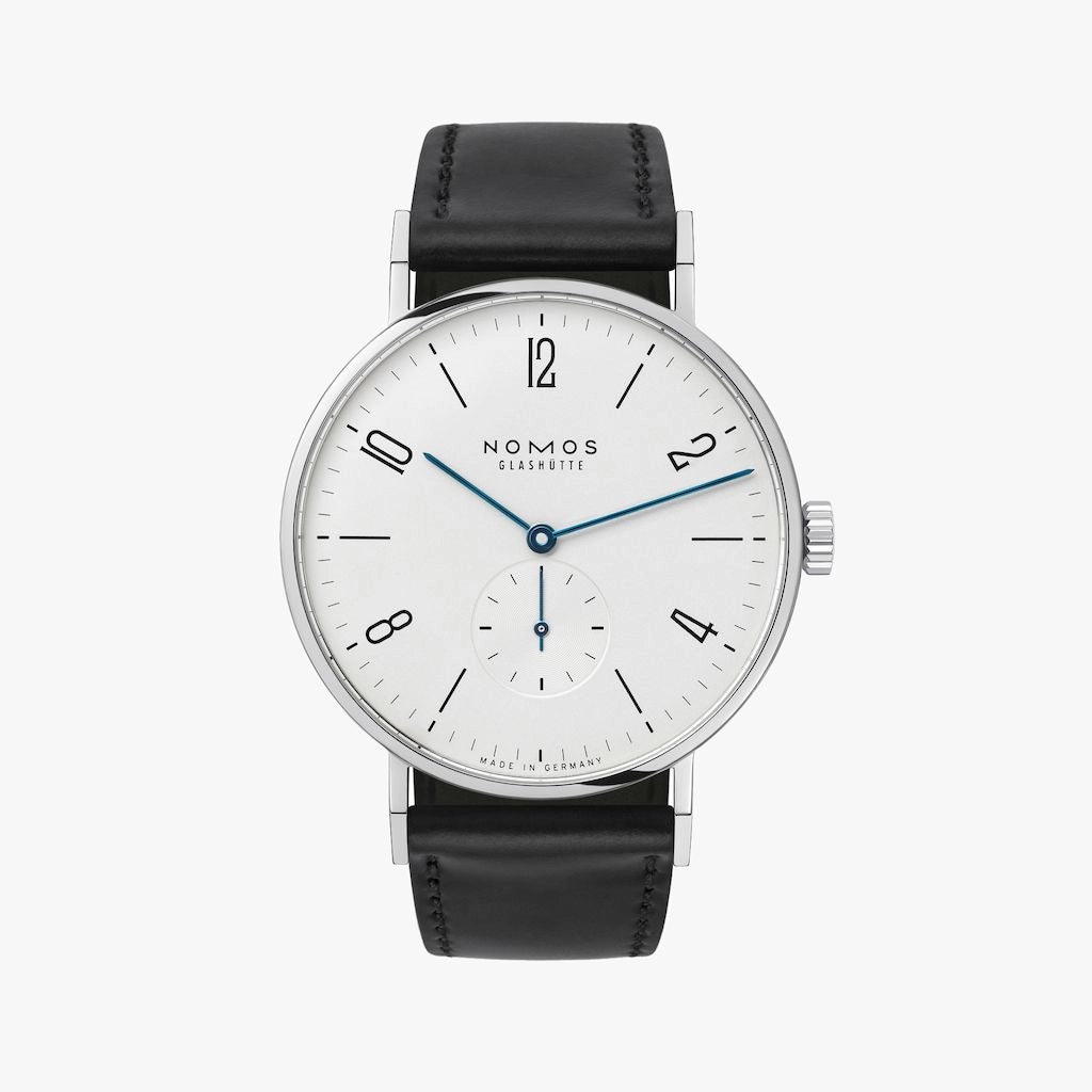 NOMOS Glashütte Tangente 38 Watch Stainless Steel Black Strap Manual Wind