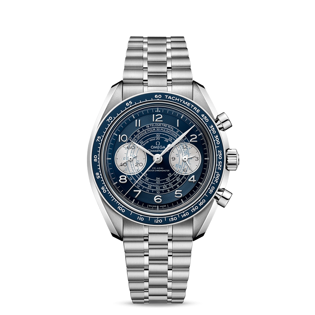 Omega Speedmaster Chronoscope Stainless Steel Blue Dial 43mm Automatic