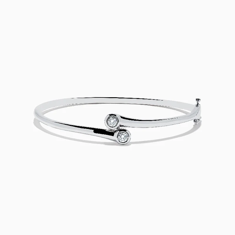 Pave Classica 14K White Gold Two-of-Us Diamond Bangle