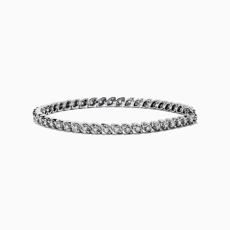 Pave Classica 14K White Gold Diamond Tennis Bracelet 0.87 TCW