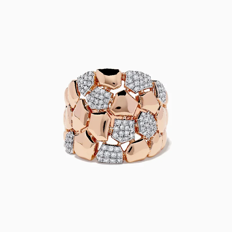 Pave Rose 14K White and Rose Gold Diamond Ring