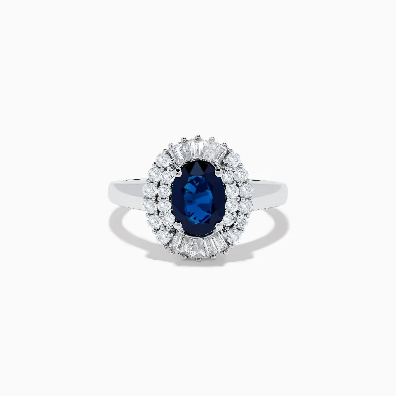 Royale Bleu 14K White Gold Sapphire and Diamond Ring